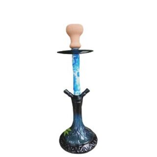 2 Pipes Blue Smoke Glass Hookah Hubbly