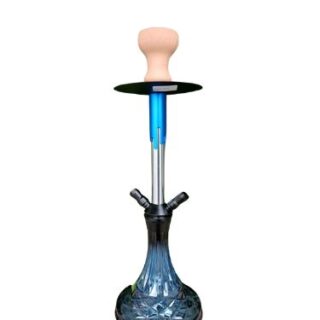 CHINA MALL JOHANNESBURG Double 2 Pipes Blue and Black Glass Hookah Hubbly