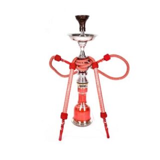 CHINA MALL JOHANNESBURG Double 2 Pipes Red Glass Hookah Hubly