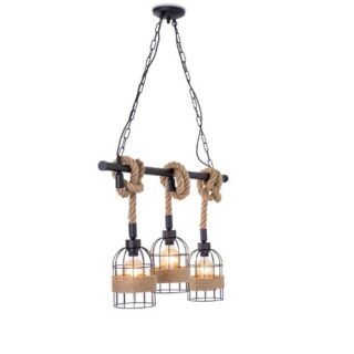 Loft-Style Pendant Lamp Light Hemp Rope