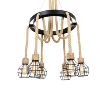 China Mall Johannesburg Online 1555 6 Lights 6-Lights Rope Vintage Industrial Chandelier (2)