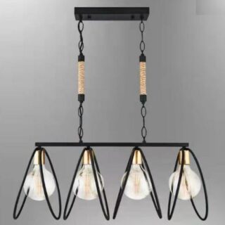 China Mall Johannesburg South Africa Online Marketplace 1595 Black Chrome Rope 4 Ceiling Lights Lamp In Living Room Modern Lavish Kitchen