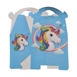 10 Blue Pieces unicorn party boxes Pack