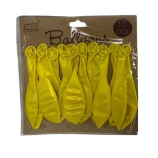 10 Yellow Latex Ballons