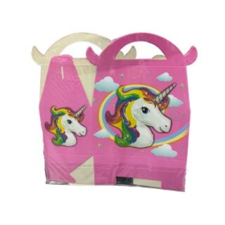 10 Pink Pieces Unicorn Girls Party Boxes Pack