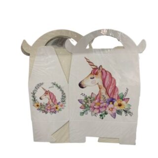 10 Pieces White Unicorn party boxes Pack (1)