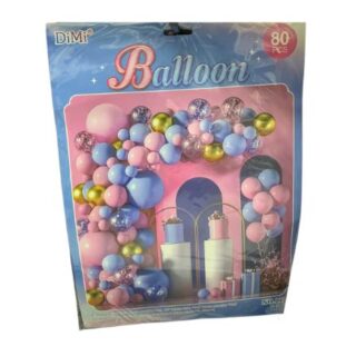 _80 Blue Pink Gold Latex Confetti Party Balloons (2)