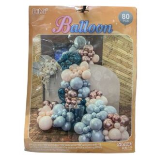 _80 Light Blue Pink Rose Gold Latex Party Balloons