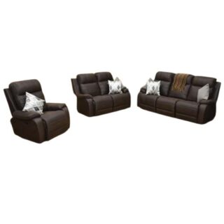 6 Seater Matt Palomino Suede Recliner Sofa Couch Set
