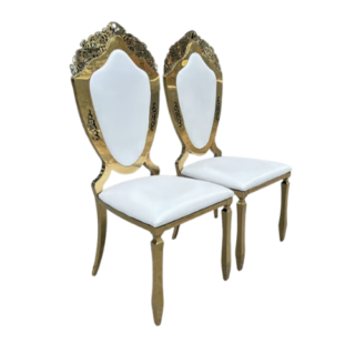 Gold Floral Print Matrimony Modern Wedding Dinning Chair