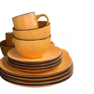 Mustard Yellow 16 Pieces Lavish Round Dinner Set