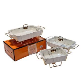 Semmi Fashion Store Johannesburg Lavish White Marble Food Warmers Set of 3 875