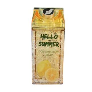 600ml Yellow Acrylic Bottle with Straw