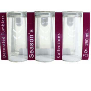 250ml Clear Crystal Juice Glasses 6 Pieces
