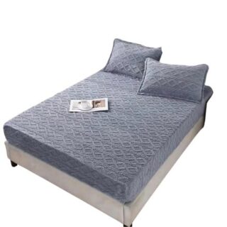3 Pieces Soft Fitted Mattress Cover Sheet + Pillow Cases