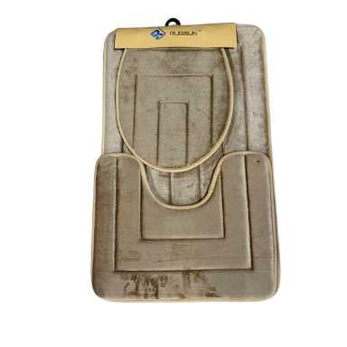 3Pieces Grey Bathroom Mat Set - Image 2